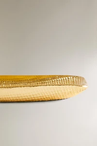 IRREGULAR GOLDEN GLASS SERVING DISH