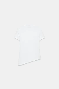 T-SHIRT COL V BAS ASYMÉTRIQUE