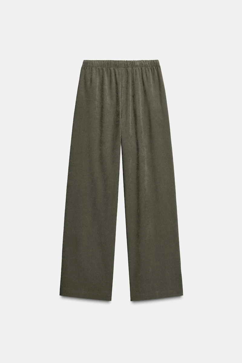 WIDE LEG ELASTIC WAIST PANTS
