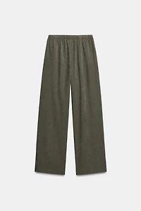 WIDE LEG ELASTIC WAIST PANTS