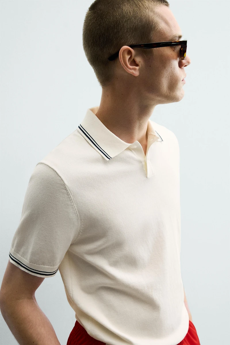 REGULAR FIT CONTRAST KNIT POLO