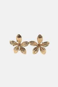 BOUCLES D'OREILLES FLEUR EN RELIEF BIJOUX