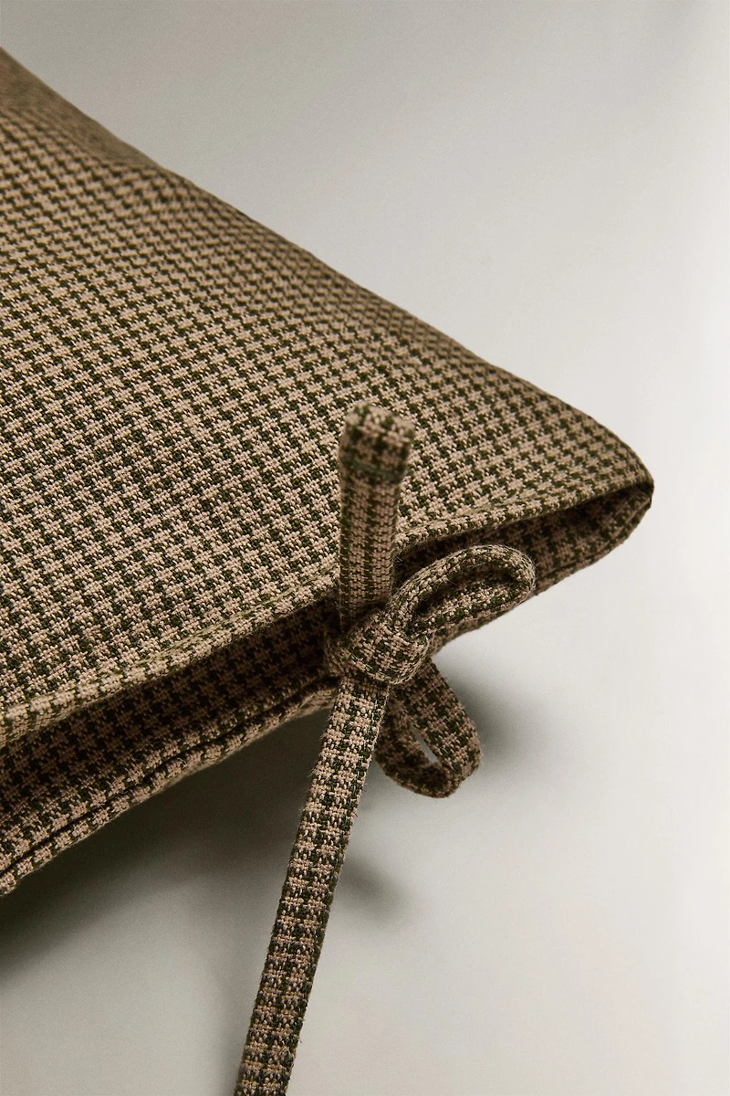 HOUSSE DE COUSSIN CARREAUX NOËL COTON ET LIN