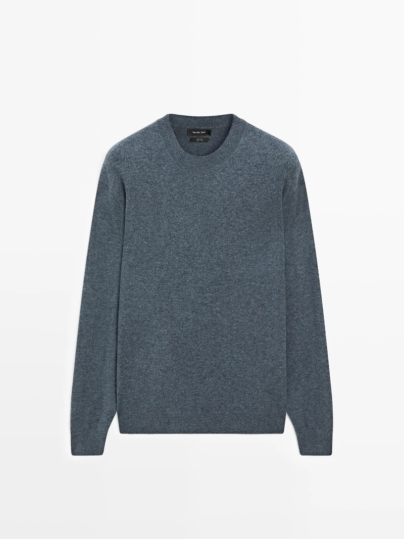 Knit wool sweater with crew neck