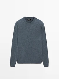 Knit wool sweater with crew neck