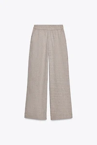 HEATHERED WIDE LEG PANTS