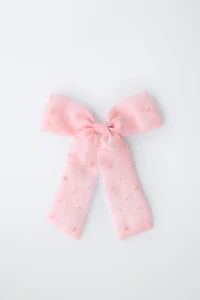 ORGANZA BOW BARRETTE HAIR ELASTIC