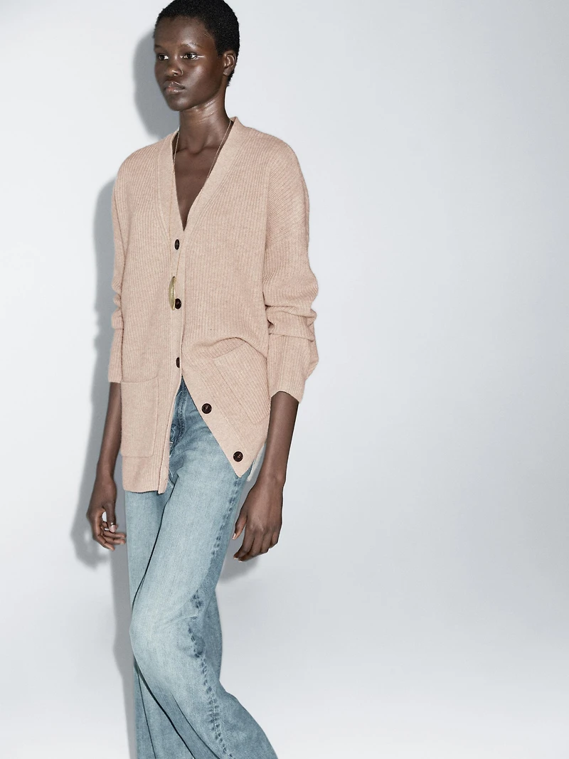 100% wool knit cardigan