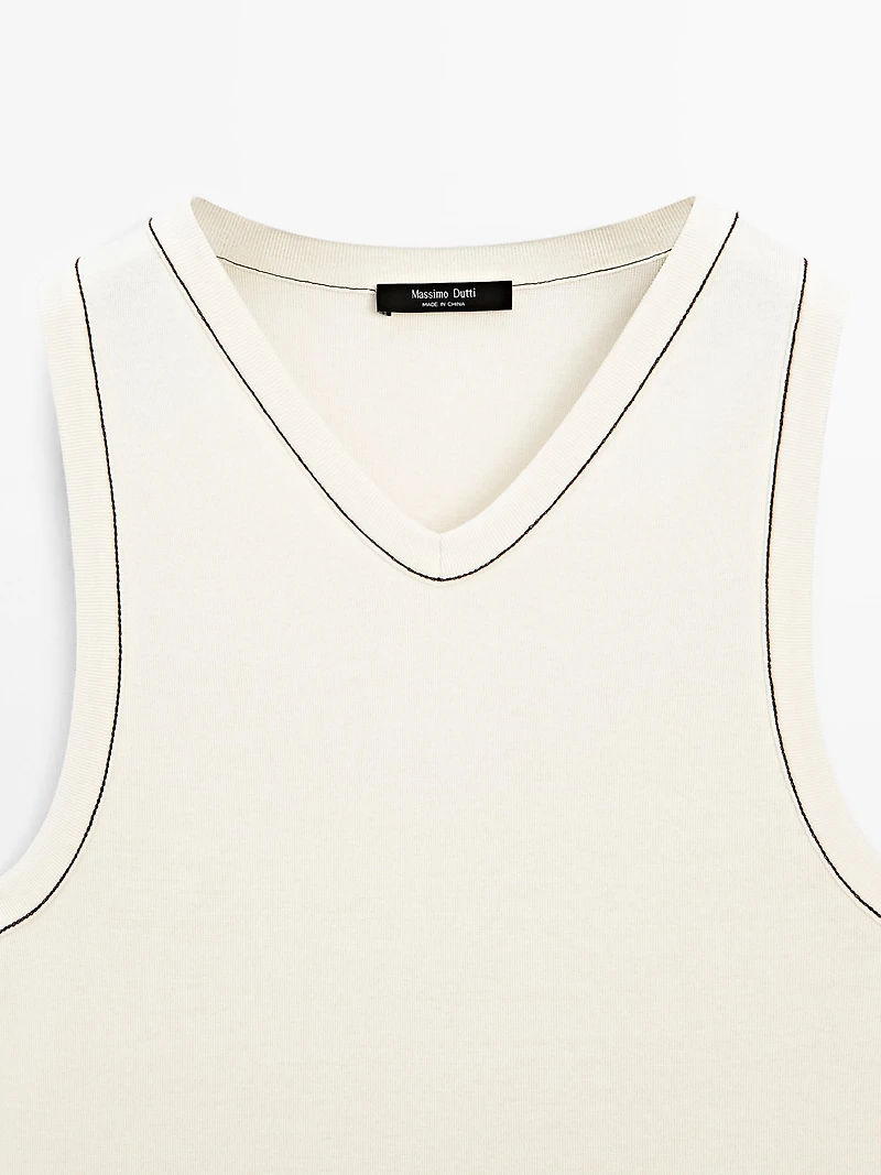 T-shirt 100 % coton détail contrastant