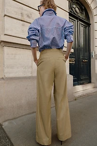 PLEATED BARREL PANTS