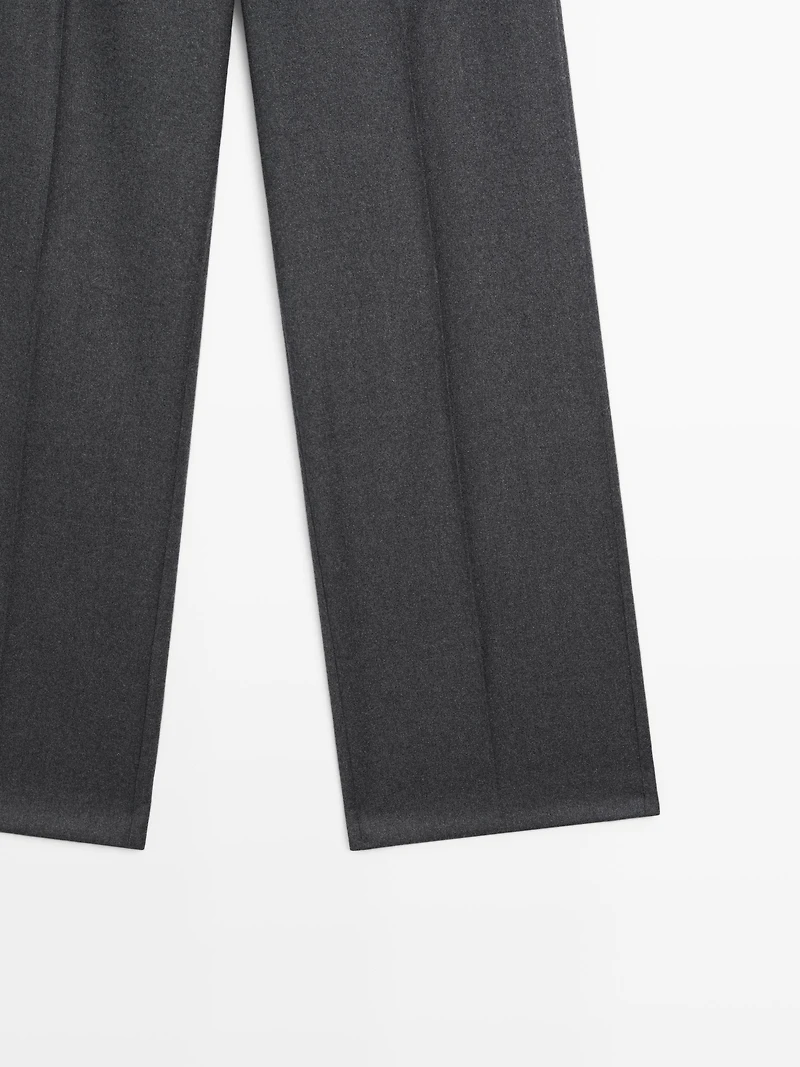Pantalon de tailleur en flanelle 100 % laine