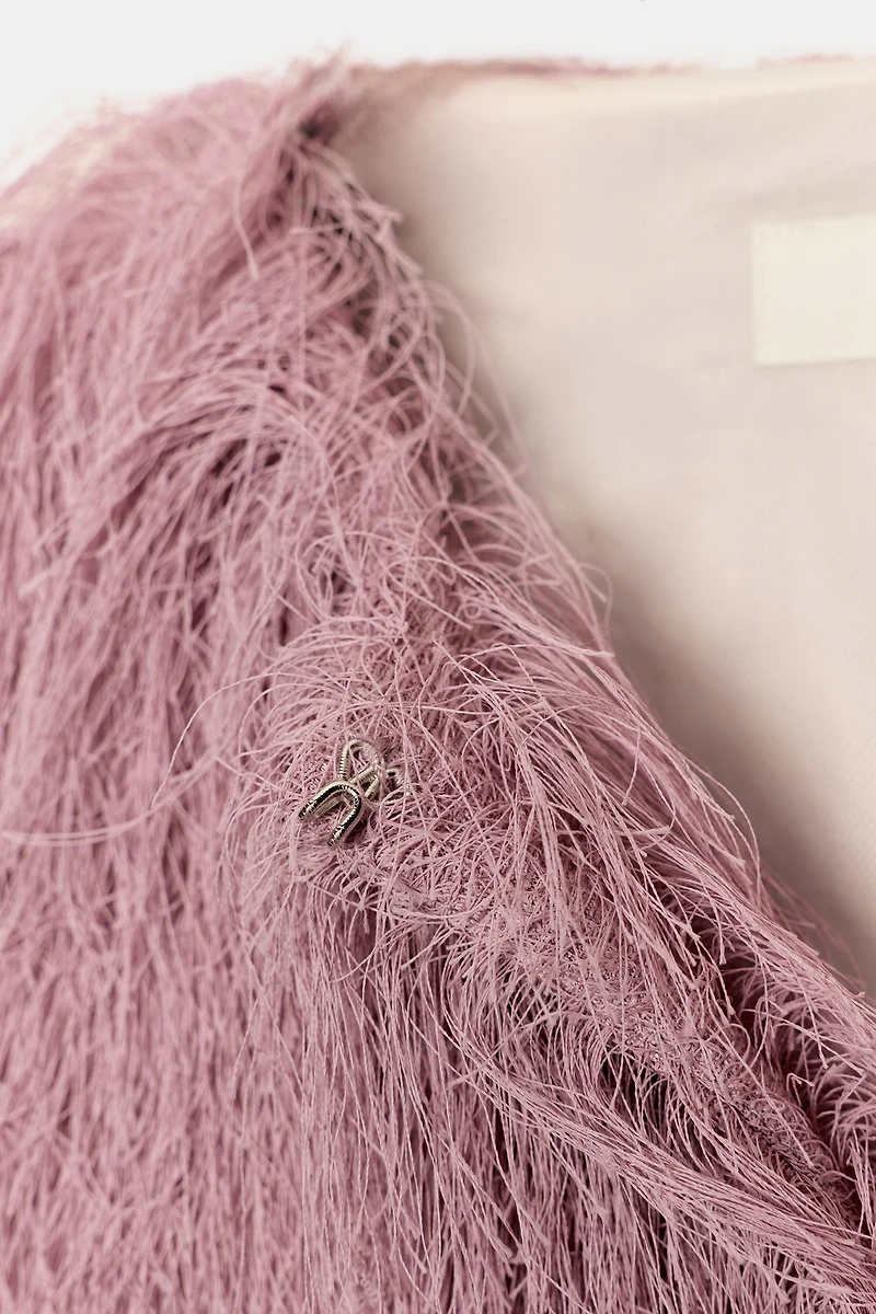 VESTE BOMBER À FRANGES