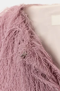 VESTE BOMBER À FRANGES