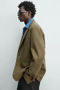 WOOL BLEND TEXTURED BLAZER