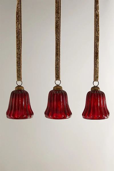 LOT DE DÉCORATIONS POUR SAPIN CLOCHES (LOT DE 3)