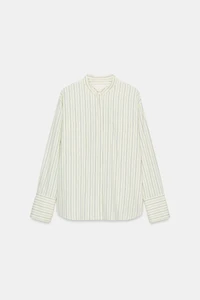 STRIPED MANDARIN COLLAR SHIRT ZW COLLECTION