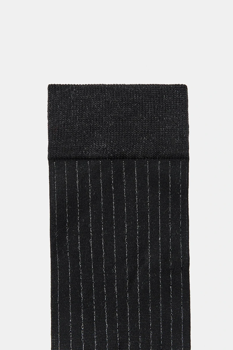 CHAUSSETTES RAYURES FIL MÉTALLISÉ