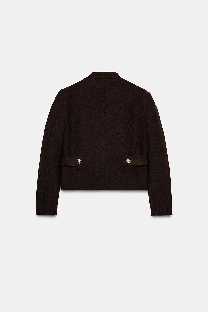 WOOL HIGH COLLAR JACKET