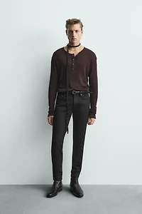 LYOCELL - COTTON BLEND HENLEY T-SHIRT