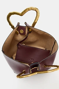 METAL-HANDLE HANDBAG