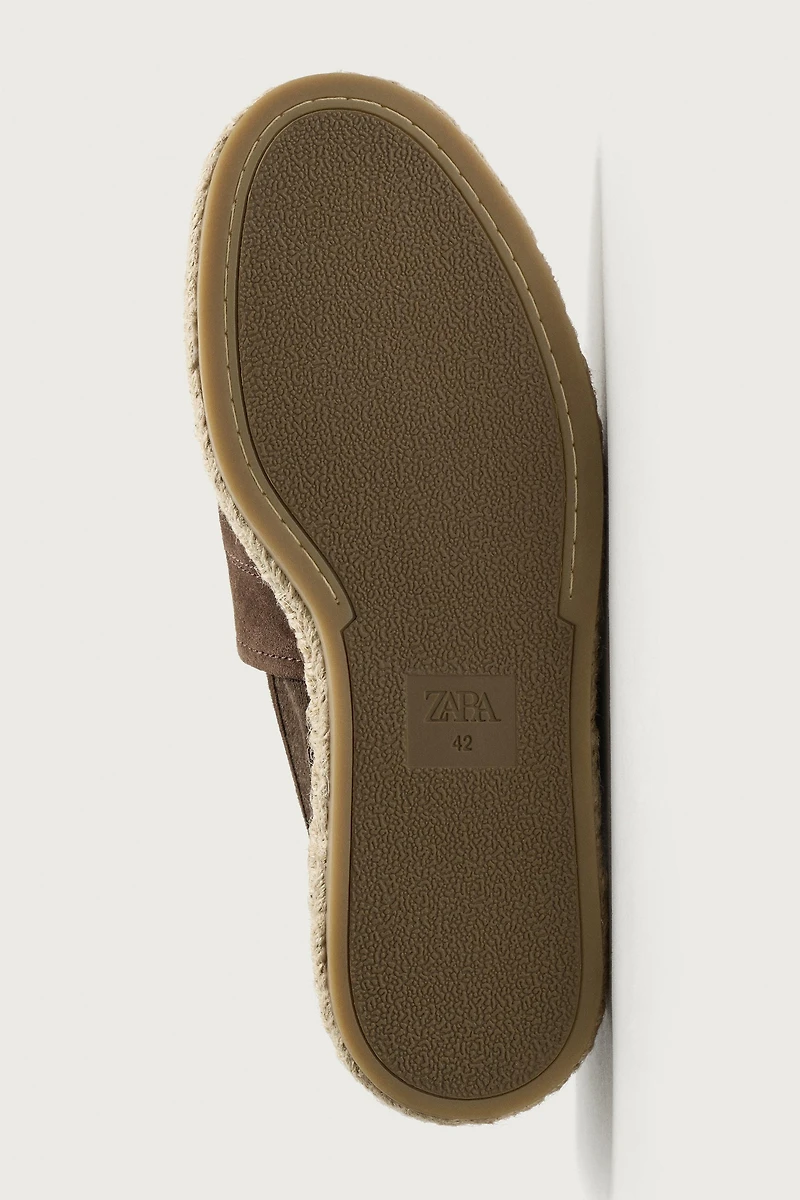 COMBINATION LEATHER ESPADRILLES