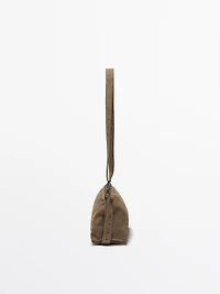 Split suede leather mini crossbody bag