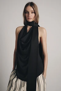 FRINGE SCARF HALTER TOP ZW COLLECTION