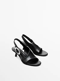 High-heel sandals with buckle