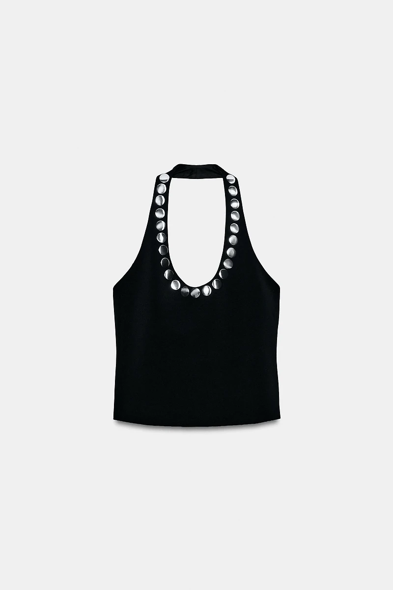 TOP HALTER CLOUTÉ