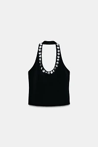 TOP HALTER CLOUTÉ