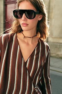 STRIPED WRAP JACKET