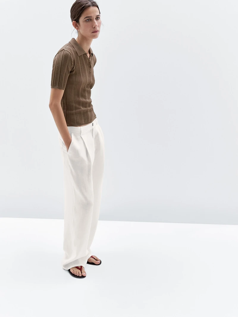 Polo côtelé 100 % coton