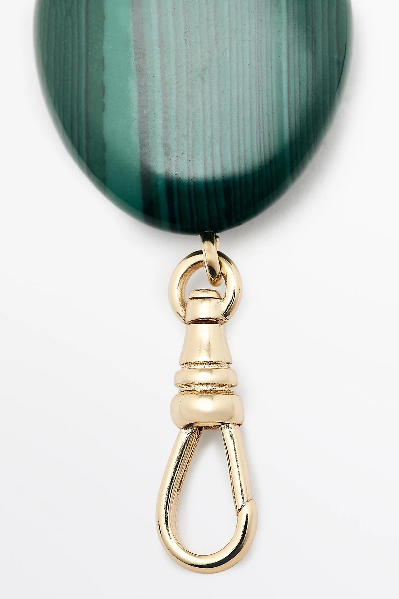 Malachite stone charm