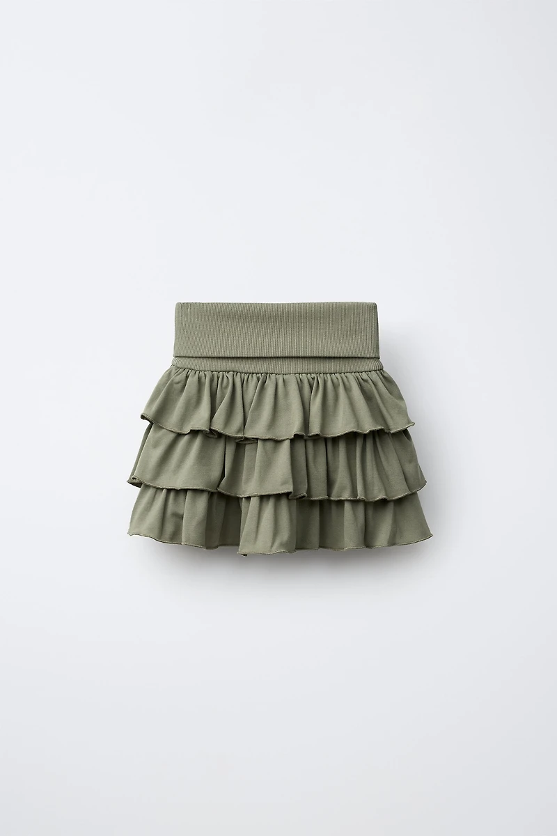 RUFFLED FOLDED-WAIST SKORT