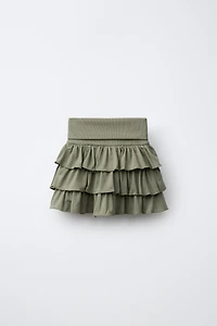 RUFFLED FOLDED-WAIST SKORT