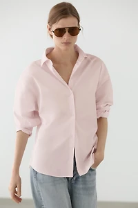 Cotton poplin shirt with dart detail