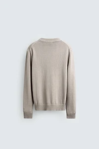 WASHED EFFECT TEXTURED SWEATER