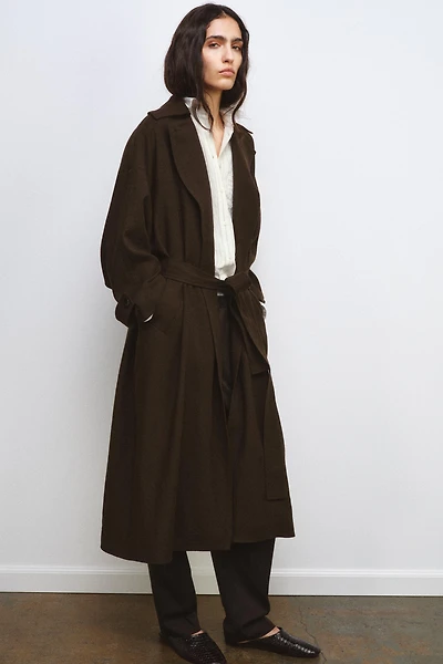 FLOWY WOOL TRENCH COAT ZW COLLECTION LIMITED EDITION