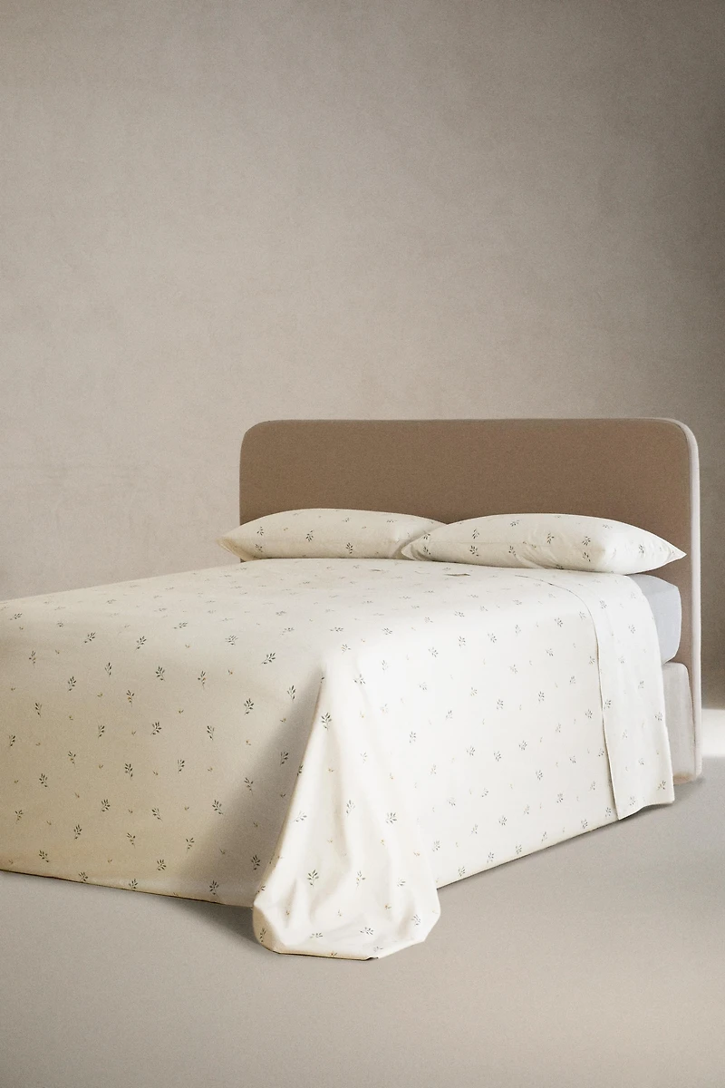 DRAP DE DESSUS IMPRIMÉ FEUILLES