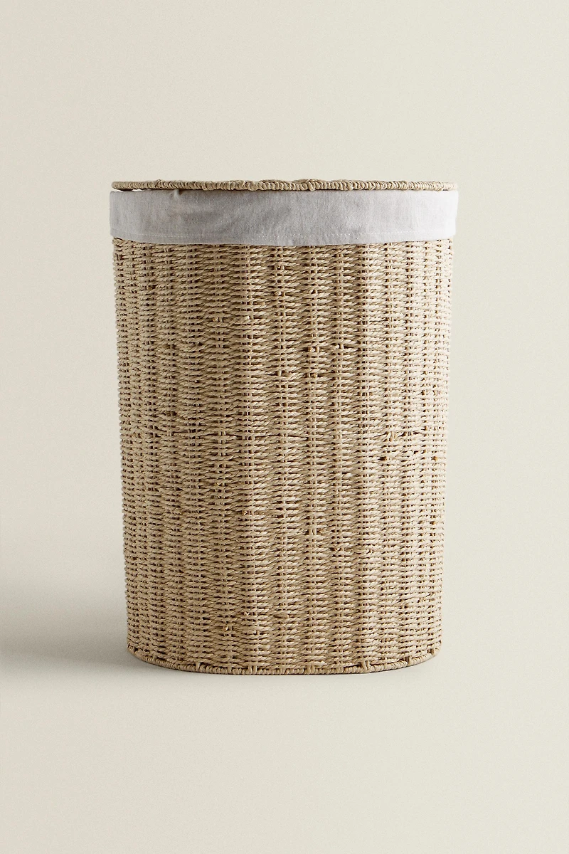 FABRIC-LINED LAUNDRY HAMPER