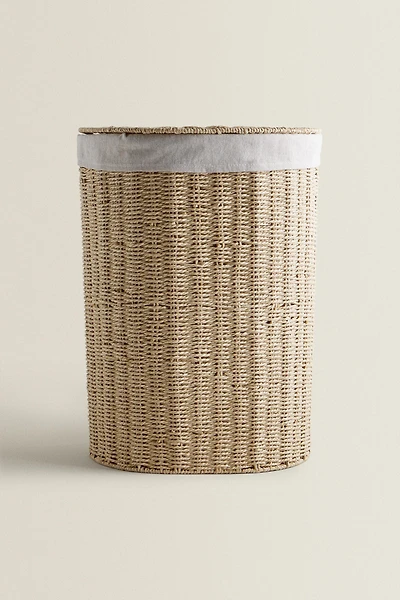 FABRIC-LINED LAUNDRY HAMPER
