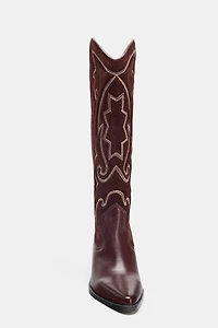 EMBROIDERED LEATHER COWBOY BOOTS