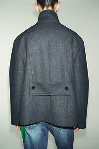 WOOL BLEND COAT WITH HIGH NECK