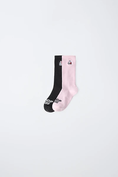 RIPNDIP © X ZARA KIDS EMBROIDERED MID-CALF SOCKS - TWO PACK
