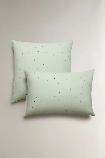 KIDS' STAR PRINT COTTON PILLOWCASE