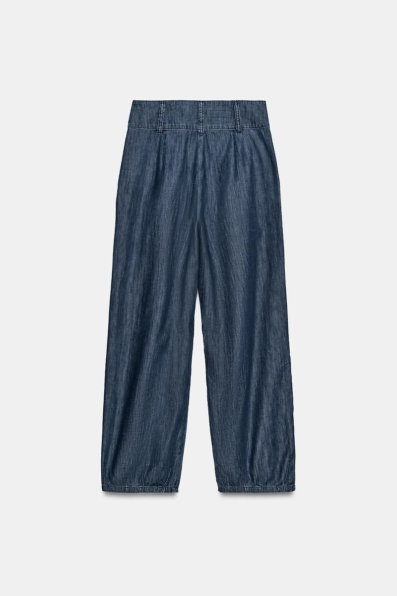 PLEATED BARREL PANTS