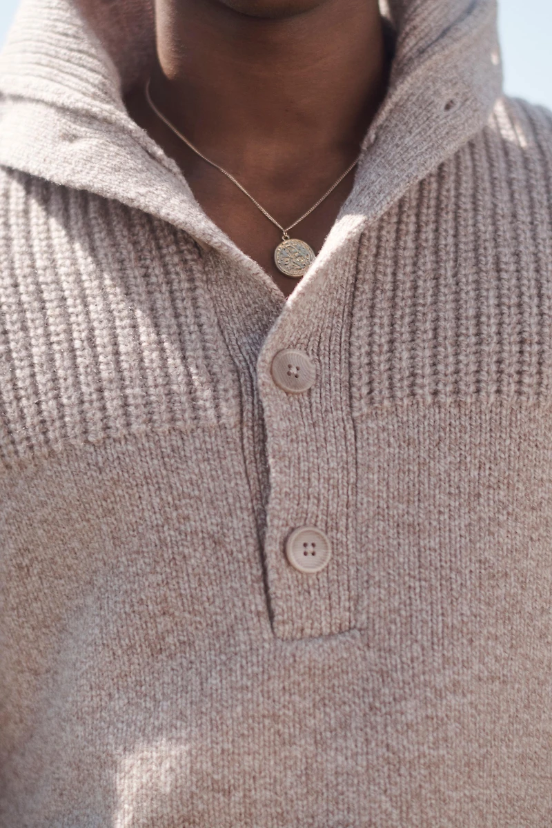 WOOL BUTTON-NECK SWEATER LIMITED EDITION