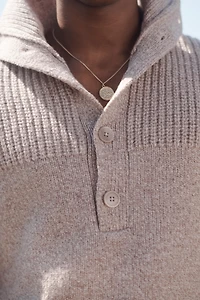 WOOL BUTTON-NECK SWEATER LIMITED EDITION