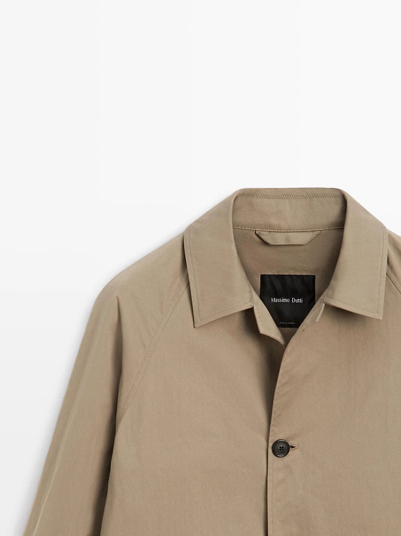 Lightweight cotton blend trench coat