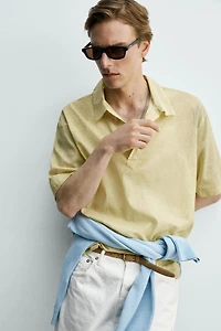SEMI-SHEER BOXY FIT POLO SHIRT